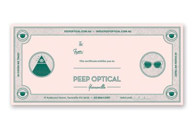 Peep Optical Gift Card.